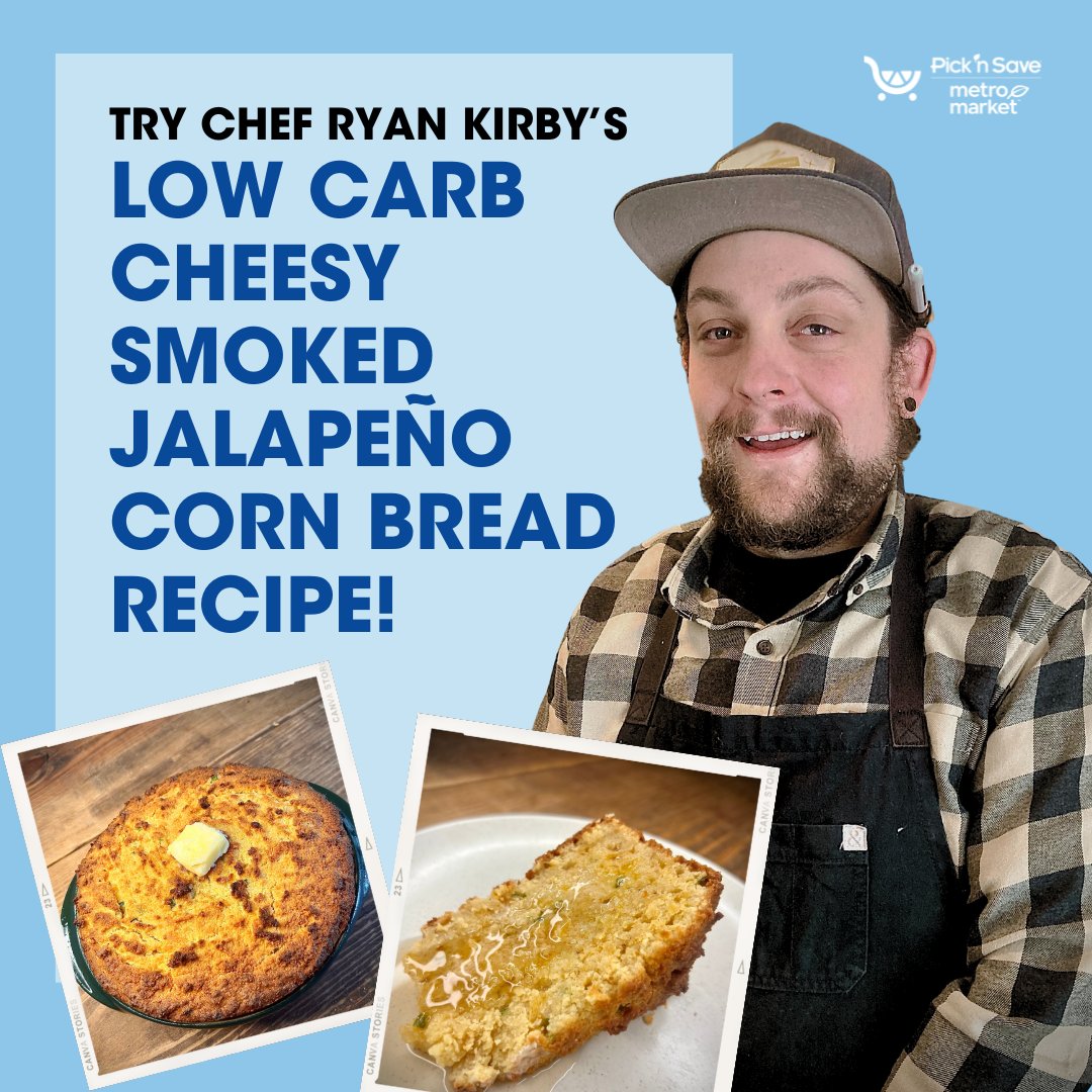 Chef Ryan Kirby’s Low Carb Cheesy Smokey Jalapeno Corn Bread Recipe features Wisconsin's love for cheese and is sure to please! If you’re looking to elevate your culinary experience, indulge your taste buds in his Wisconsin-inspired cornbread recipe here: picknsave.com/r/low-carb-che…