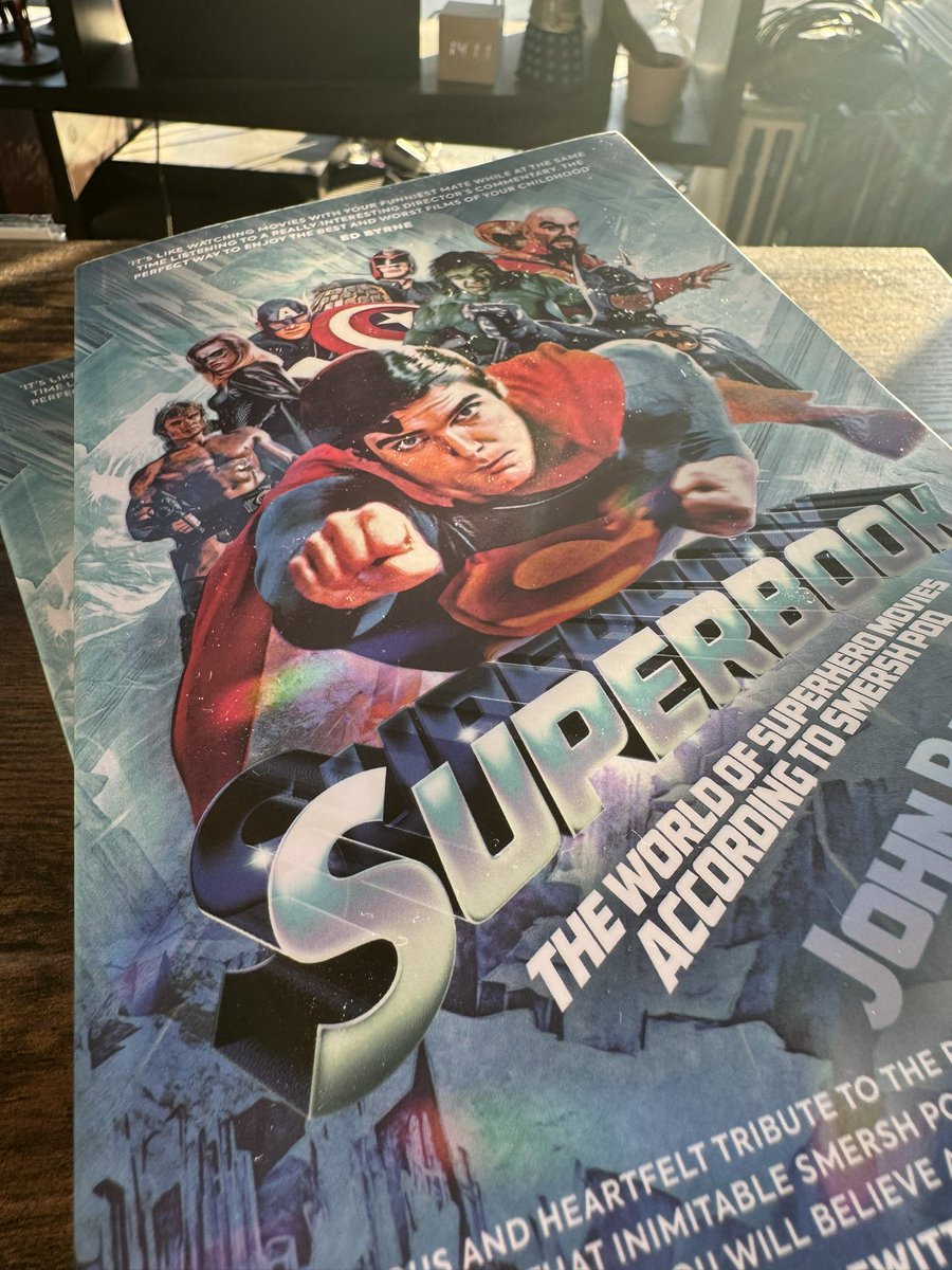 First came Thunderbook, then came Explodobook, now look out! It’s SUPERBOOK!! 💥📚 From the wonderful crazy mind of @ItsJohnRain with a cover by yours truly Made this a while ago, really thrilled to finally see it in print! Massive thanks to John & @Polaris_Books as ever! 💙💙