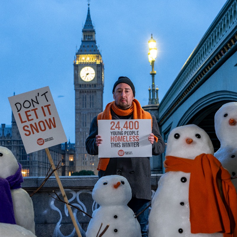 Many of us may be wishing for a ‘white Christmas’ - but for thousands of homeless people, this is both their worst nightmare and their reality.

If you believe every young person deserves a safe and warm place to stay, give a life-changing gift: centrepoint.org.uk/christmasgifts ⛄️🧡