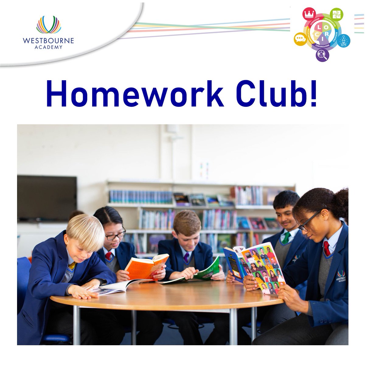 Our Homework Club runs in the library after school between 3.00 - 4.00pm on Mondays to Thursdays (not Fridays).  Students can work on their Satchel One home learning tasks under the supervision of our lovely Teaching Assistants. #TransformingLives