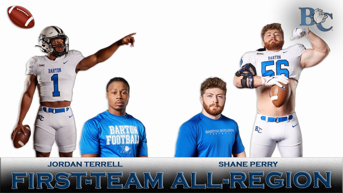 Congrats to Barton's Jordan Terrell and Shane Perry: 2023 @d2cca All-Super Region Two Football 1⃣st-Team honors! . #BartonBold . #BCBulldogs . @SAC_Athletics . @barton_fb . 🏈🏈🏈🏈🏈 🔗: bit.ly/3N8Nixc