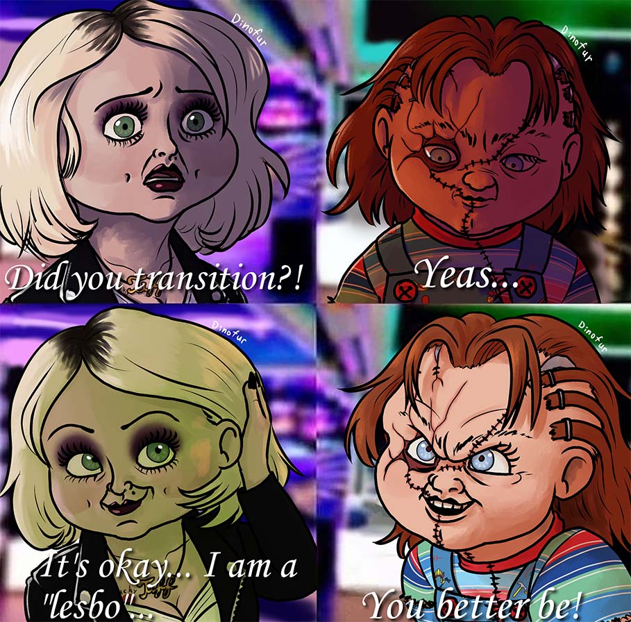 Real_Dinofur's tweet photo. I couldn't not do it

#childsplay #chucky #tiffanyvalentine #chuckyfanart #transchucky #chiffany https://t.co/4gzIJ3NlGN