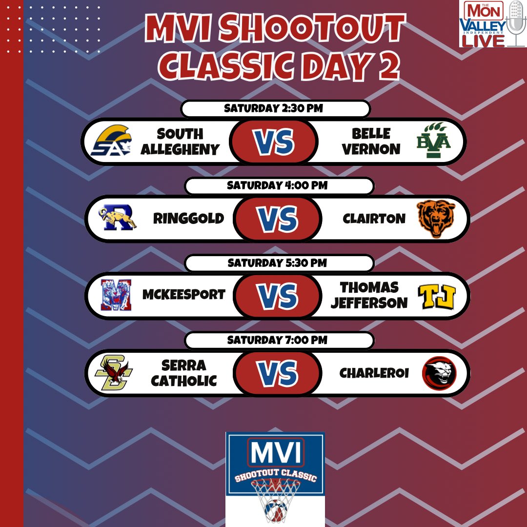 It all Starts tomorrow! 9 teams two days of Mon Valley Basketball with Year 3 of the MVI Shootout Classic!