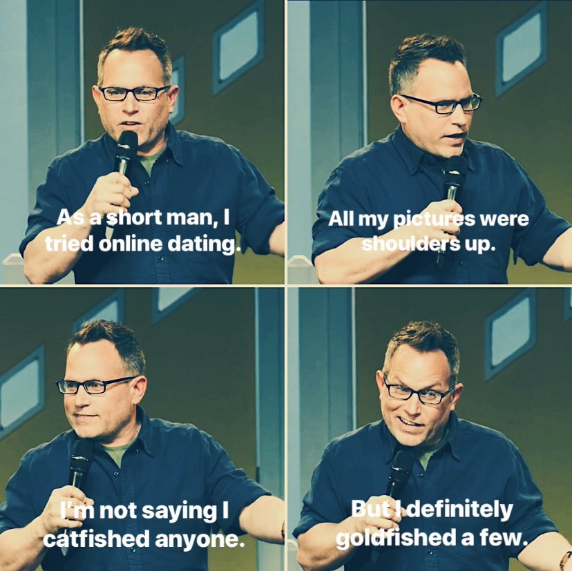 KingJasonAllen's tweet photo. Online dating is something else. Good luck out there! @drybarcomedy 
#onlinedating #onlinedatingtips #onlinedatingfail #onlinedatinghell #catfishfishing #datingadvice #datingapps #shortking #shortguys #DryBarComedy #drybar https://t.co/wyYEc8BjoN