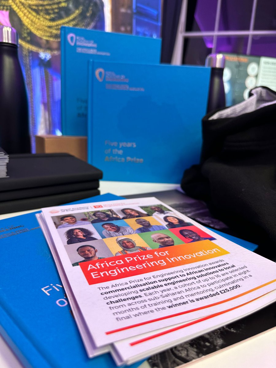 RAEngGlobal's tweet image. Tonight, the #AfricaPrize 2024 shortlist will be at the Academy to attend @RAEng_Hub's Winter #HubShowcase for their #EnterpriseHub10th anniversary celebrations. Look at their stall - prepped and ready to speak to attendees💪