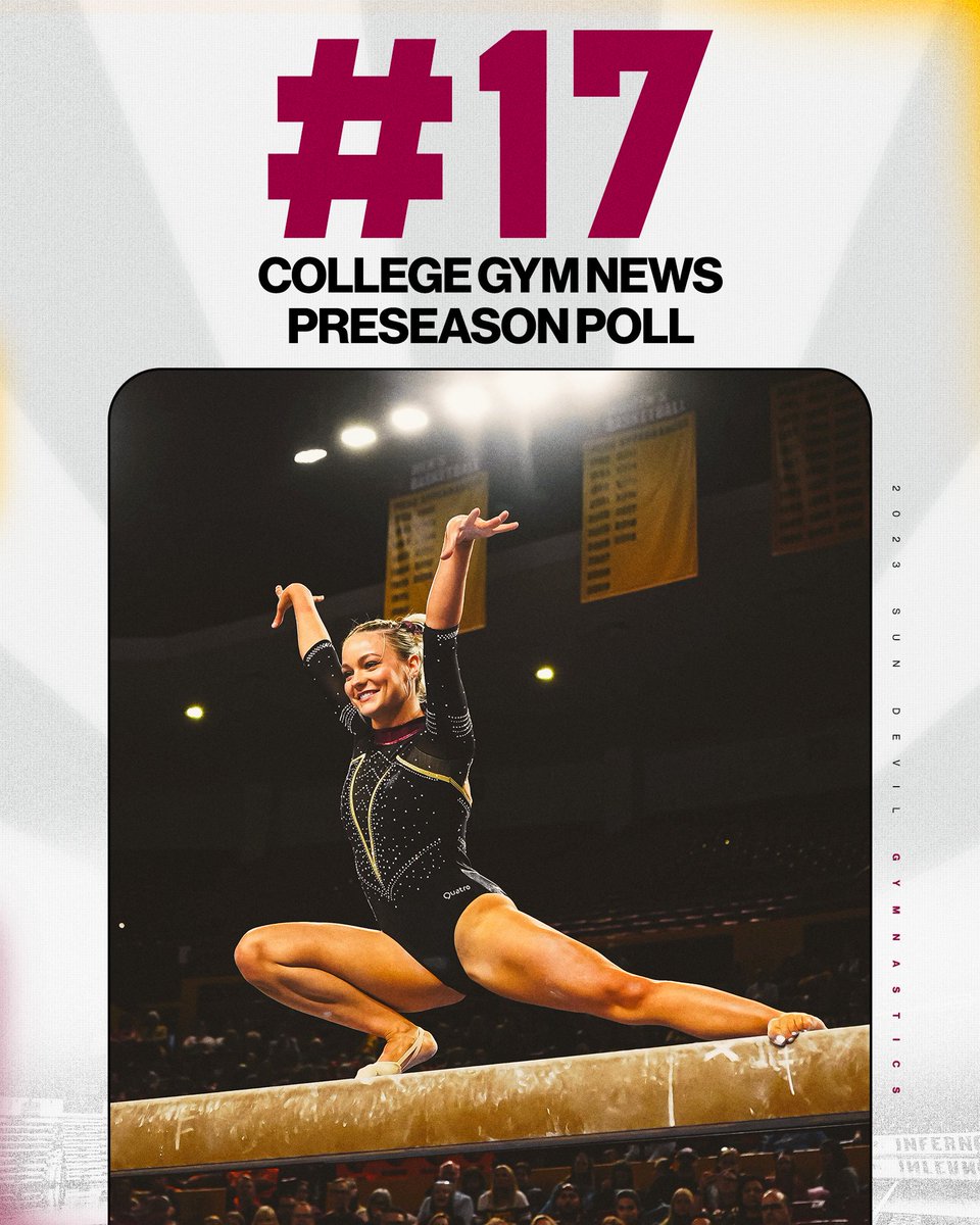 SunDevilGym's tweet photo. First preseason ranking dropped and we're top 20 🤩

#GymDevils /// #ForksUp https://t.co/U1attASk0H