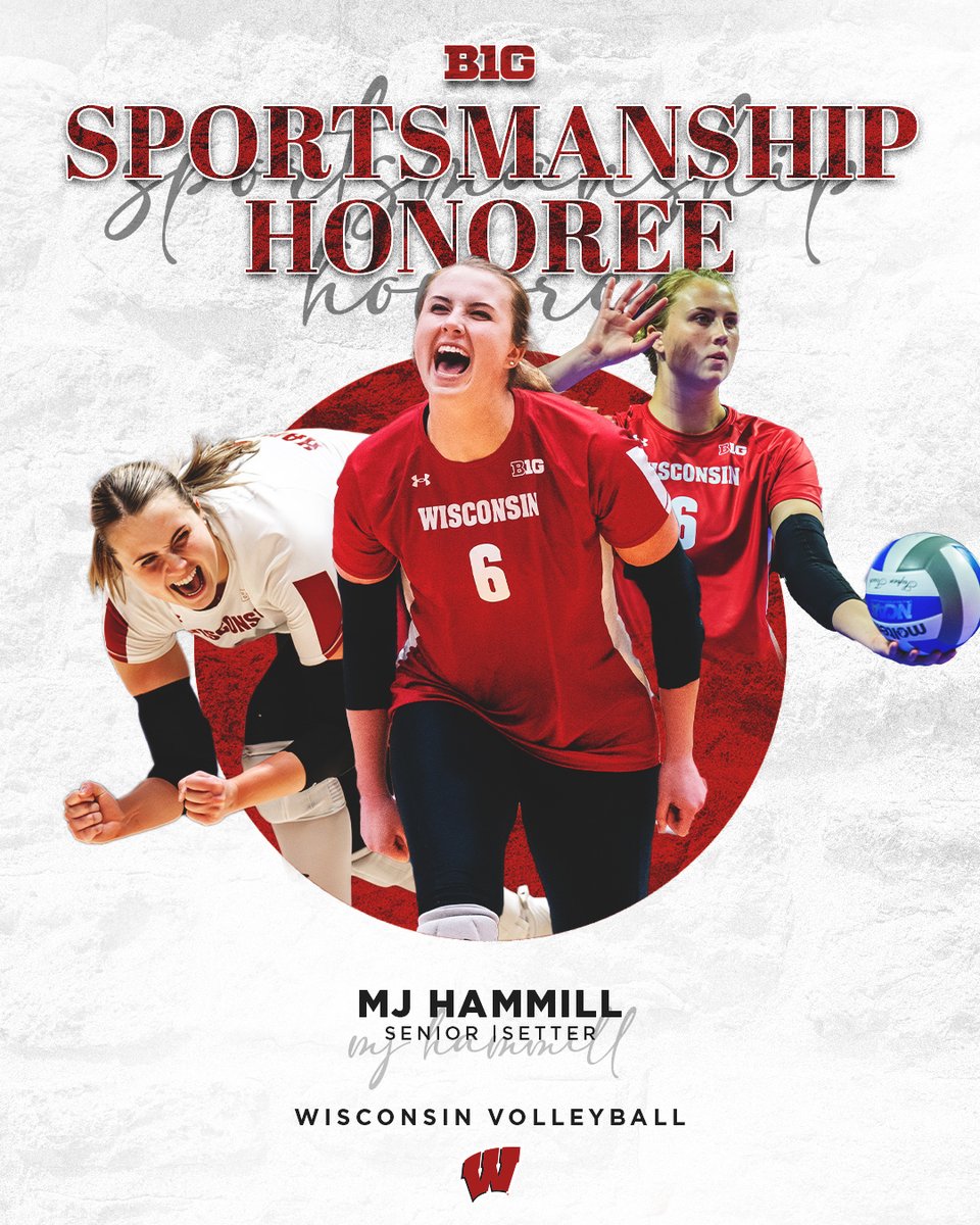 BadgerVB's tweet photo. A leader both on and off the court. That's why she's our (co) Captain! 🫡

Congrats, @MJHammill6! https://t.co/4d96KA5XxK