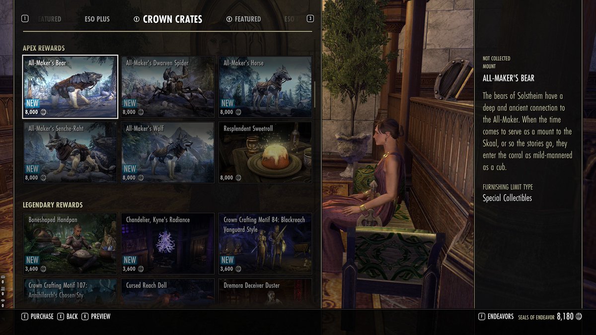 LowlandsGamer's tweet photo. Brilliant! A load of new Solstheim-related stuff in the #ESO Crown Store, but still no island of Solstheim to travel to and pillag... er, I mean explore.

Seriously, @ZeniMax_Online? SERIOUSLY?

#ElderScrollsOnline https://t.co/OWmvFAnNmN