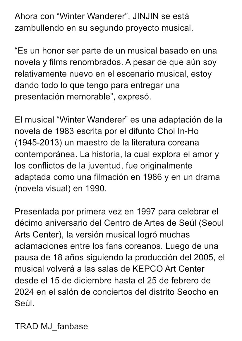 MJ_fanbase's tweet photo. 🌨️⌇ Traducción al español de la entrevista a #MJ y #JINJIN sobre sus carreras como actores musicales, las dificultades de Winter Wanderer y en caso de mj, su modelo a seguir + objetivos!

(1/2) (es bastante extenso pero vale la pena!
#엠제이 #아스트로 #ASTRO @offclASTRO https://t.co/06eISLF0pL