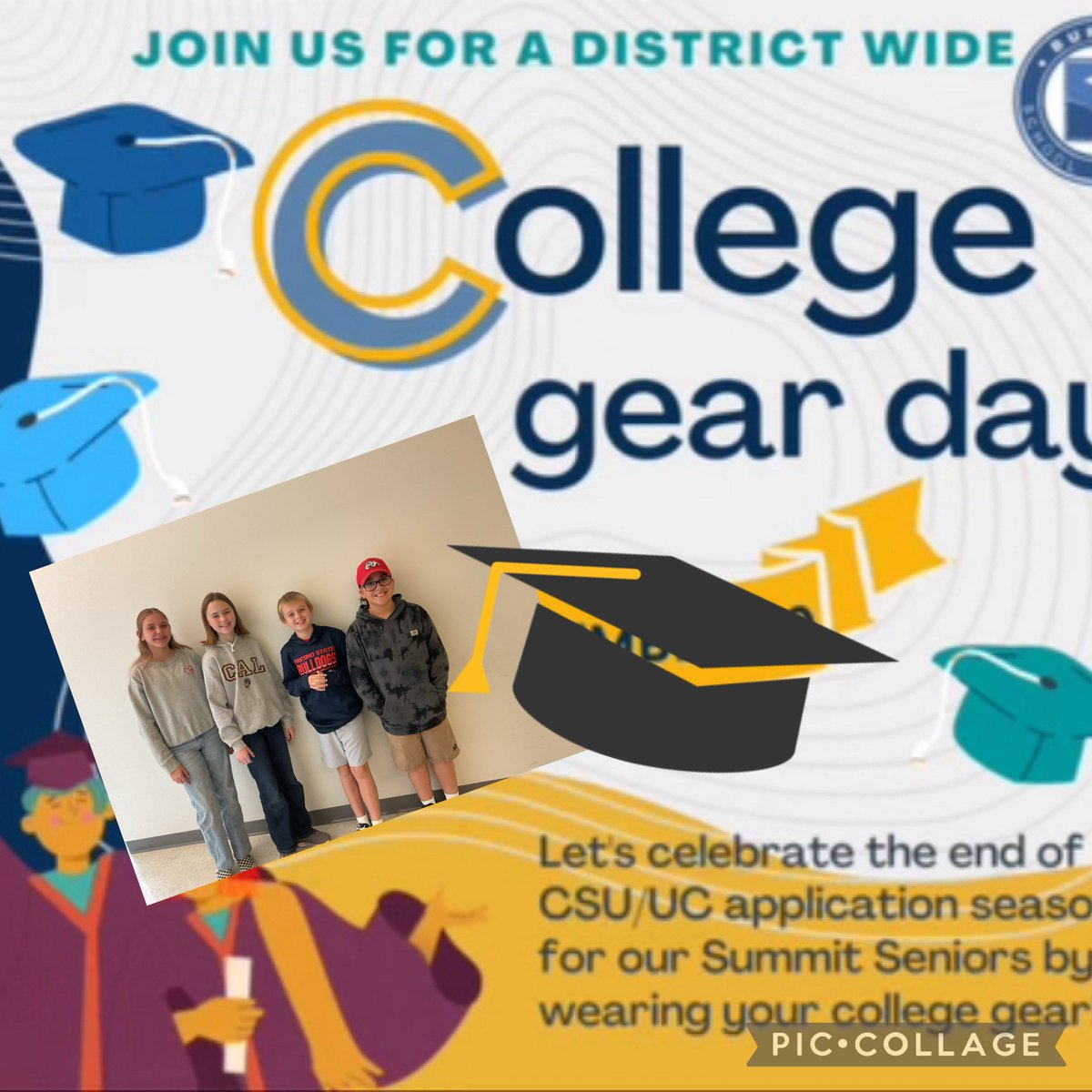 College Gear Day!! <a href="/lombardibears/">SCA Lombardi</a> <a href="/BurtonSchools/">Burton Schools</a>