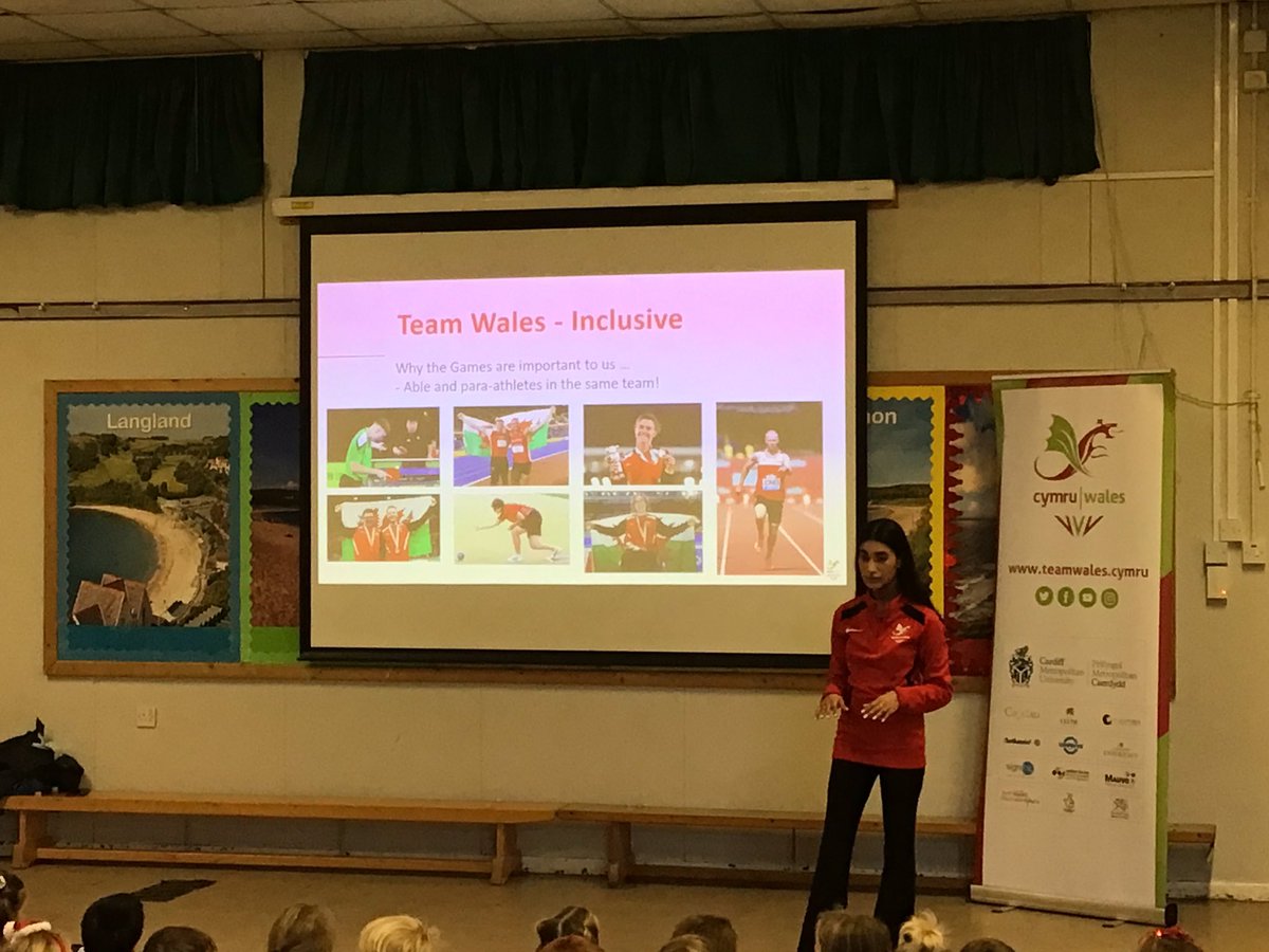 Hendrefoilan's tweet photo. @sportwales have come in this morning to talk to us about the Common Wealth Games. We also met Sarah who won a medal for lawn bowls. Thank you for coming in. #hdfp https://t.co/BoXzMp32cf