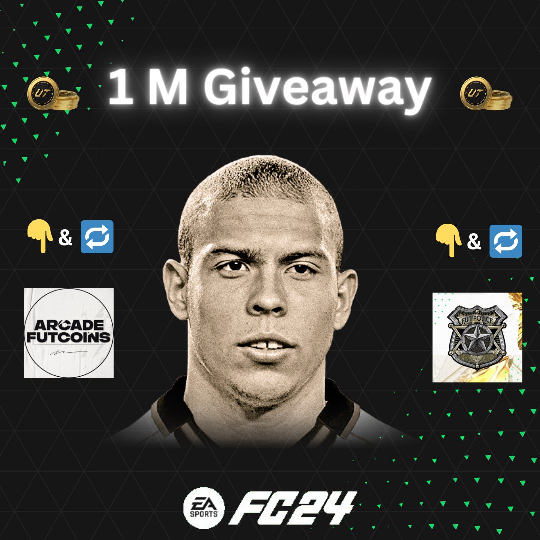 1.000.000 coins giveaway 🎉

To enter:

Follow <a href="/ArcadeFutcoins/">Arcade-FutCoins</a> &amp; <a href="/FutPoliceLeaks/">FUT POLICE LEAKS</a>

RT 🔁

The winner will be picked in 24 hours. Good luck! ❤️