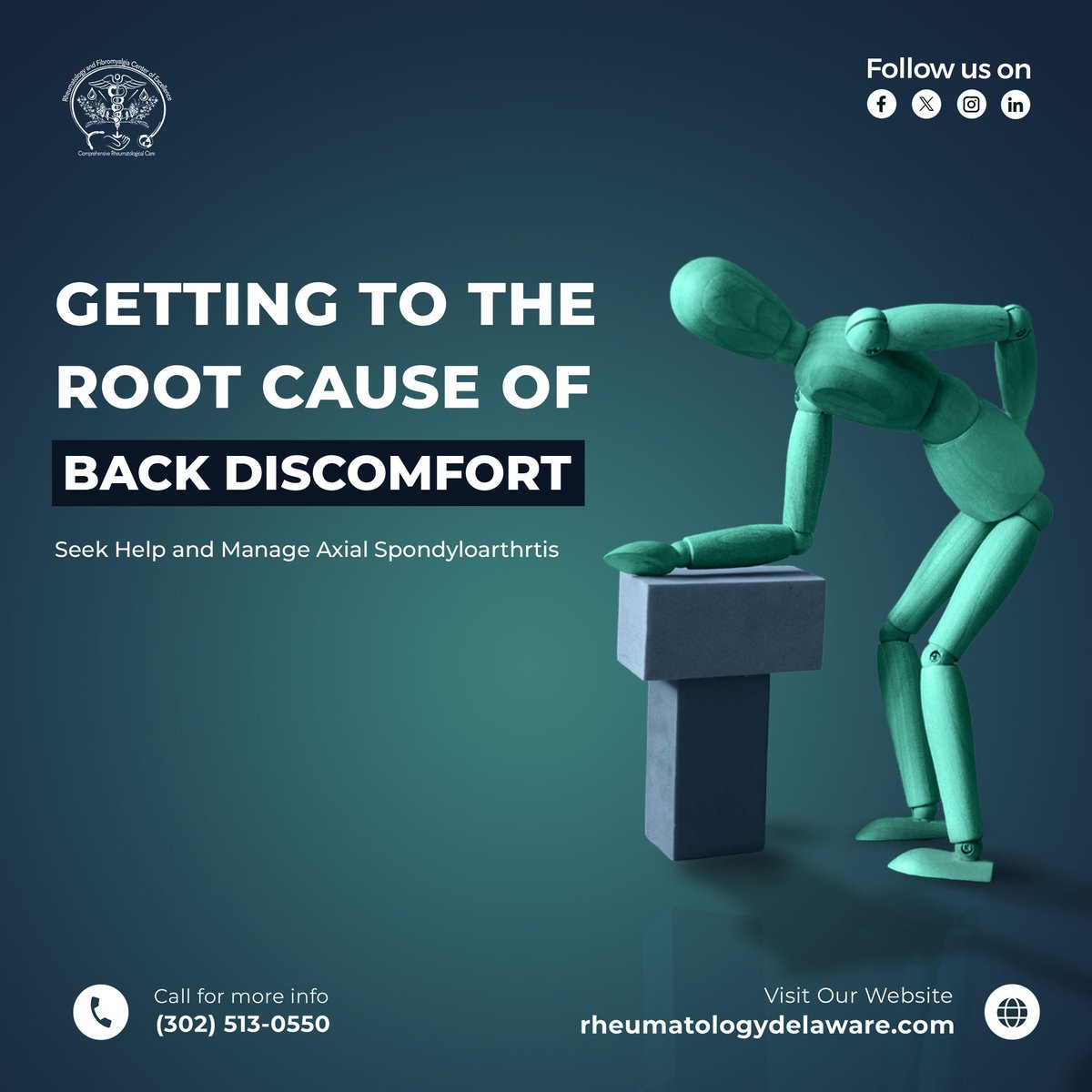 RFCEDE's tweet photo. Suffering from chronic lower back pain, particularly bad in the AM? Could be axial #spondyloarthritis. Early treatment prevents permanent joint damage. Get it evaluated by your doctor to determine the cause &amp; discuss medication options.  

🌐https://t.co/WADV6I2Muw 

#Middletown https://t.co/UkpF5pDCpl