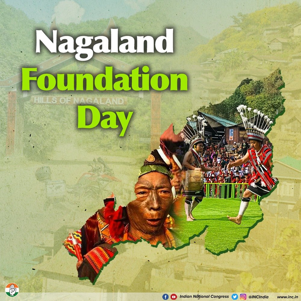 INCIndia's tweet photo. Wishing the people of Nagaland a celebratory State Foundation Day.

The vibrant culture and the pristine environment along with its hardworking, talented people has time and again made India proud and ever so prosperous. https://t.co/AcqCLjILUF
