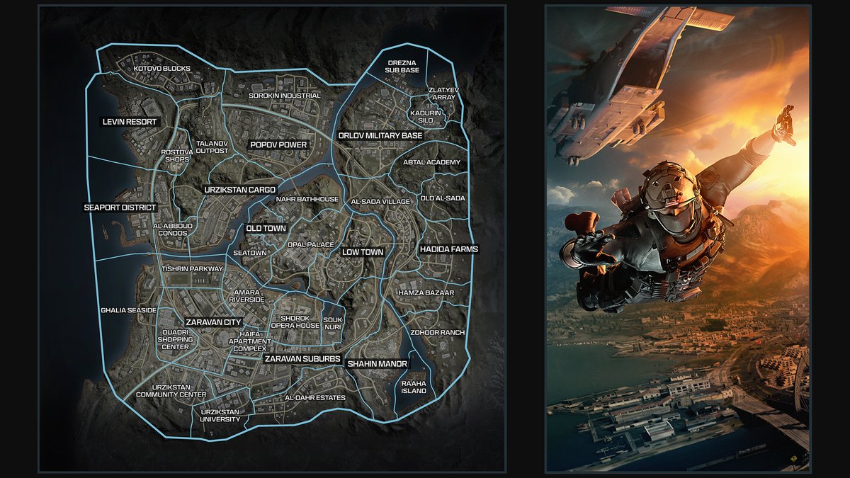 CallofDuty's tweet photo. The next big map, Urzikstan, is coming to Call of Duty #Warzone 🔥

To celebrate the launch of Season 1, modes will be set on the new map for the first 48 hours including Battle Royale, Resurgence, and Plunder.

Grab your squad, and get ready to drop in 🪂 https://t.co/o3iFftYoxc