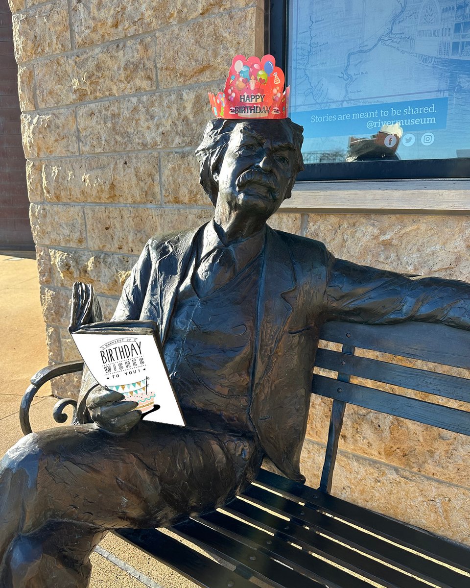 “The two most important days in your life are the day you are born and the day you find out why.” 🎂

Happy Birthday, Mark Twain! Be sure and stop by the Mark Twain statue during your next visit to the River Museum!