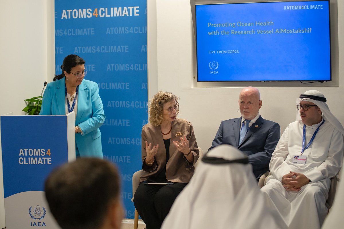 Great to join our friends <a href="/iaeaorg/">IAEA - International Atomic Energy Agency ⚛️</a> and <a href="/kisrofficial/">معهد الكويت للأبحاث العلمية</a> as they launch their new research vessel, AlMostakshif, today at #COP28

Marine science is critical to support #ClimateAction &amp; this new project will support innovative research &amp; capacity building to deliver our climate goals.