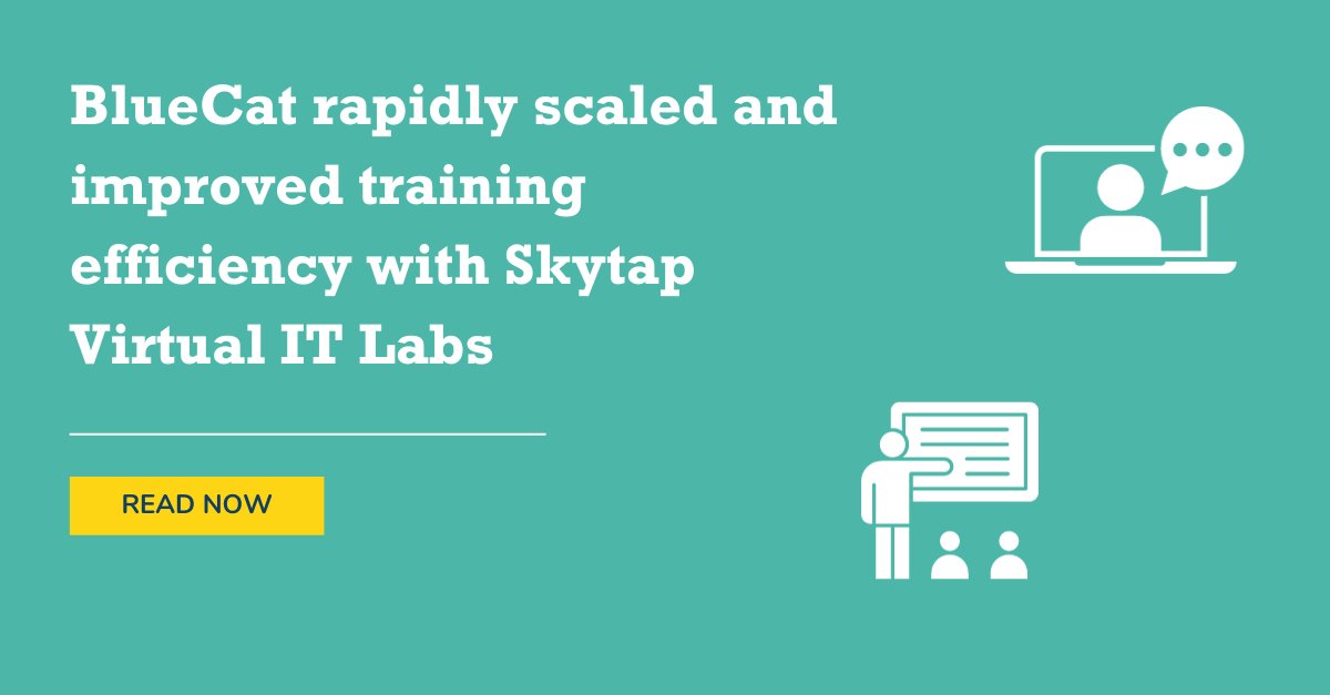 Skytap's tweet photo. Network solution provider BlueCat sought a #virtuallabs solution to scale on-demand training and quickly provision POCs and demos to improve its sales process. Learn how Skytap delivered in this case study. https://t.co/XTNdEh6hpW https://t.co/2EgsnUMNs4