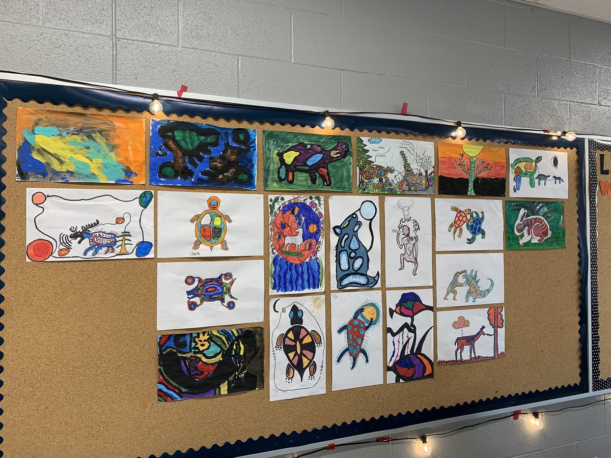 Inspired by art <a href="/LakefieldDPS/">LakefieldDPS</a>. Grade 7/8 students took great care to research and learn about Woodland art, then create their own artwork based on their life experiences.
