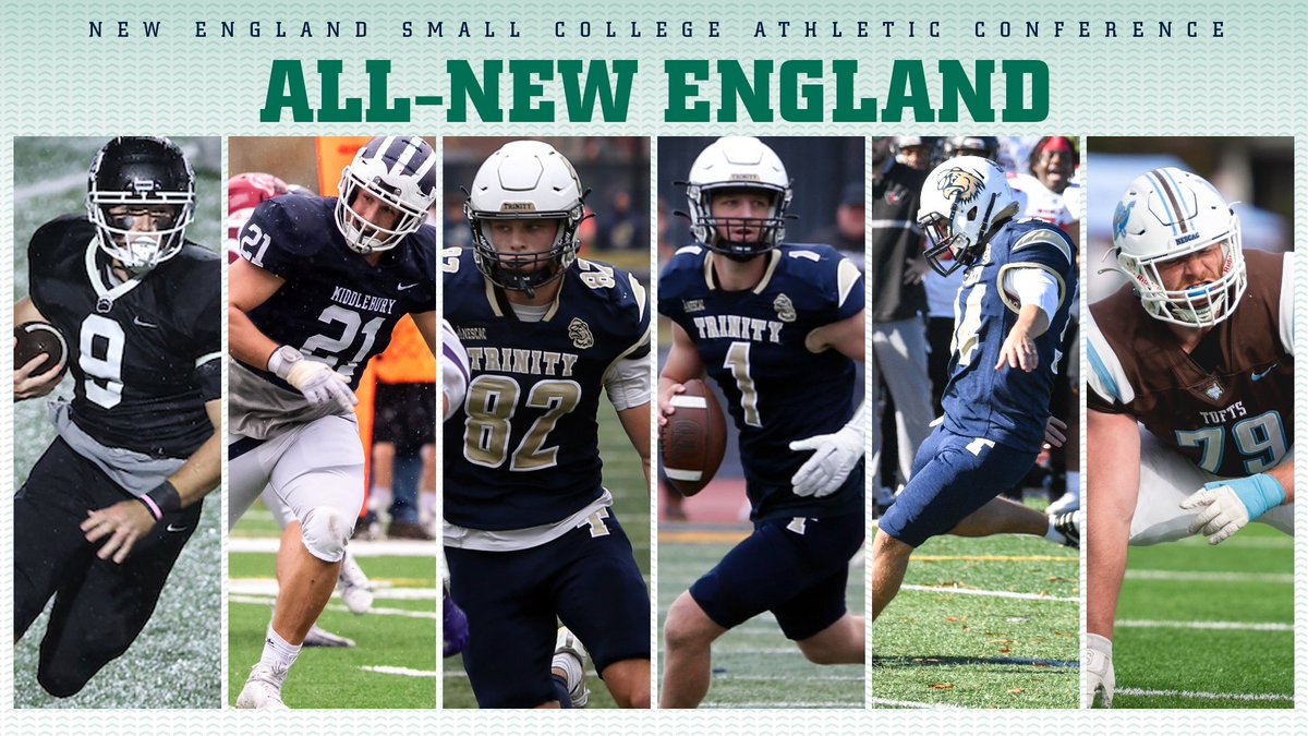 🏈Six NESCAC Players Garner All-New England Accolades 🏈Brendan King, @GoUBears 🏈Tomás Kenary, @MiddAthletics 🏈Sean Clapp, @BantamSports 🏈Matthew Jumes, @BantamSports 🏈Spencer Fetter, @BantamSports 🏈Travis Cepalia, @TuftsJumbos Details > bit.ly/416pbVJ