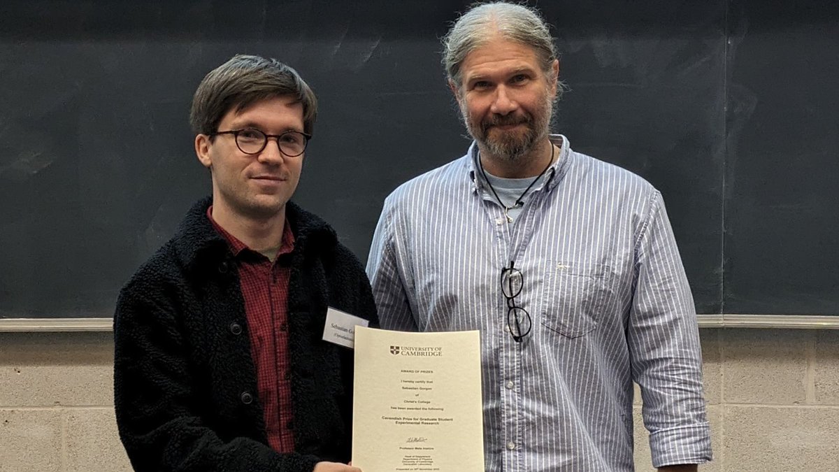 DeptofPhysics's tweet photo. 🏆 Cavendish Annual Thesis Prize winners were announced today during the Cavendish Graduate conference! From first stars to molecular semiconductors, our winner’s projects tackle 21st-century challenges. 🌐 Read more: https://t.co/IlnPyiT7Vr #PhysicsPrize #ResearchExcellence https://t.co/QLMcrUjjNJ