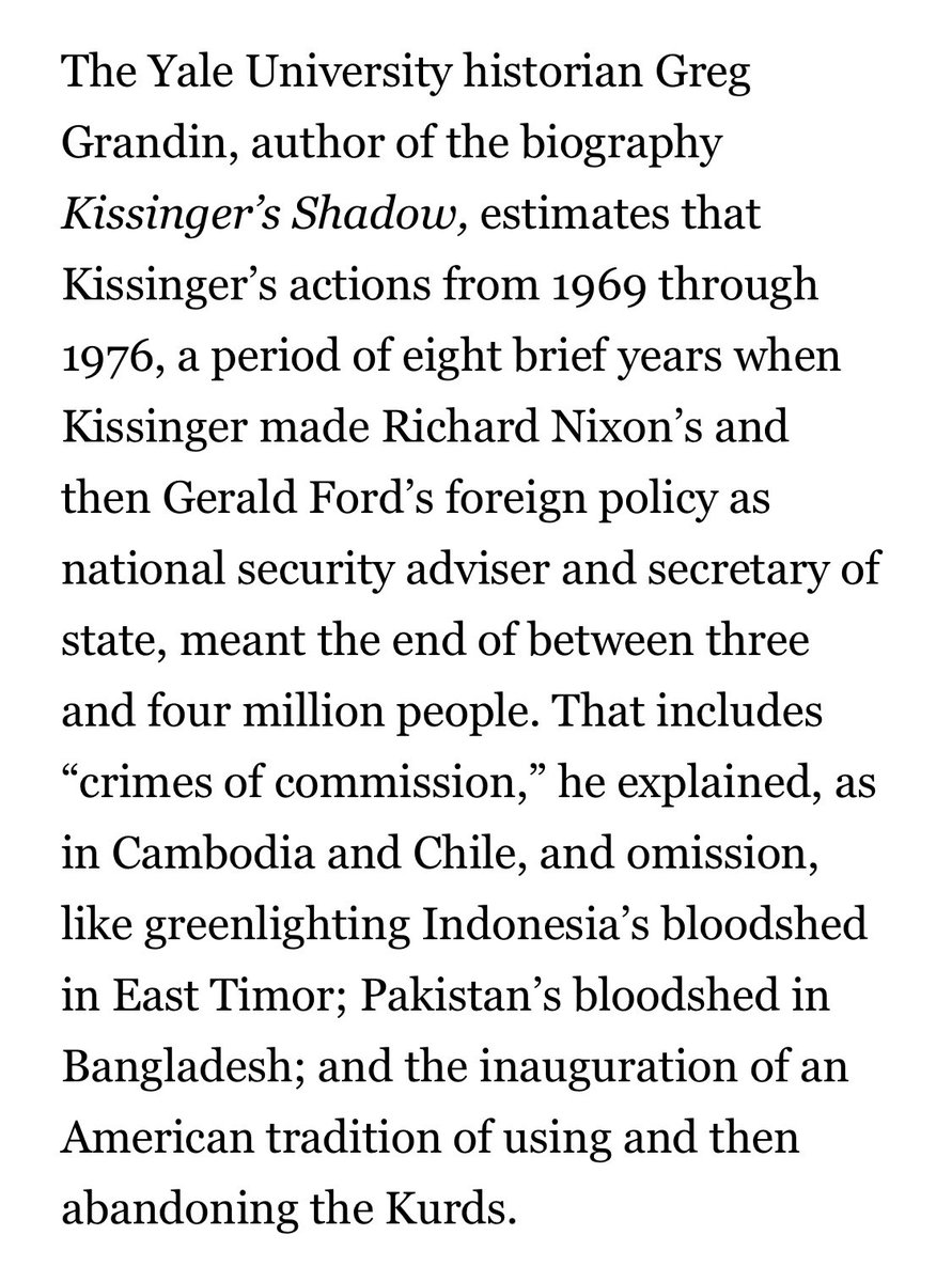 juliareinstein's tweet photo. the @RollingStone obit for Kissinger is really, really good — as informative as it is horrifying, and exactly the kind of non–pearl-clutching journalism we need more of. subscribed the second I finished reading. https://t.co/N1TiT0SuVH https://t.co/8Mb9oauhF2