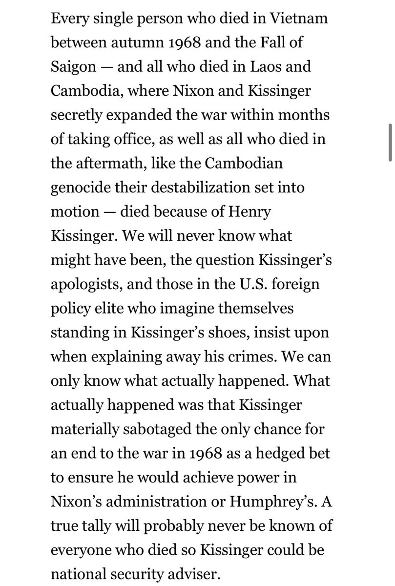juliareinstein's tweet photo. the @RollingStone obit for Kissinger is really, really good — as informative as it is horrifying, and exactly the kind of non–pearl-clutching journalism we need more of. subscribed the second I finished reading. https://t.co/N1TiT0SuVH https://t.co/8Mb9oauhF2