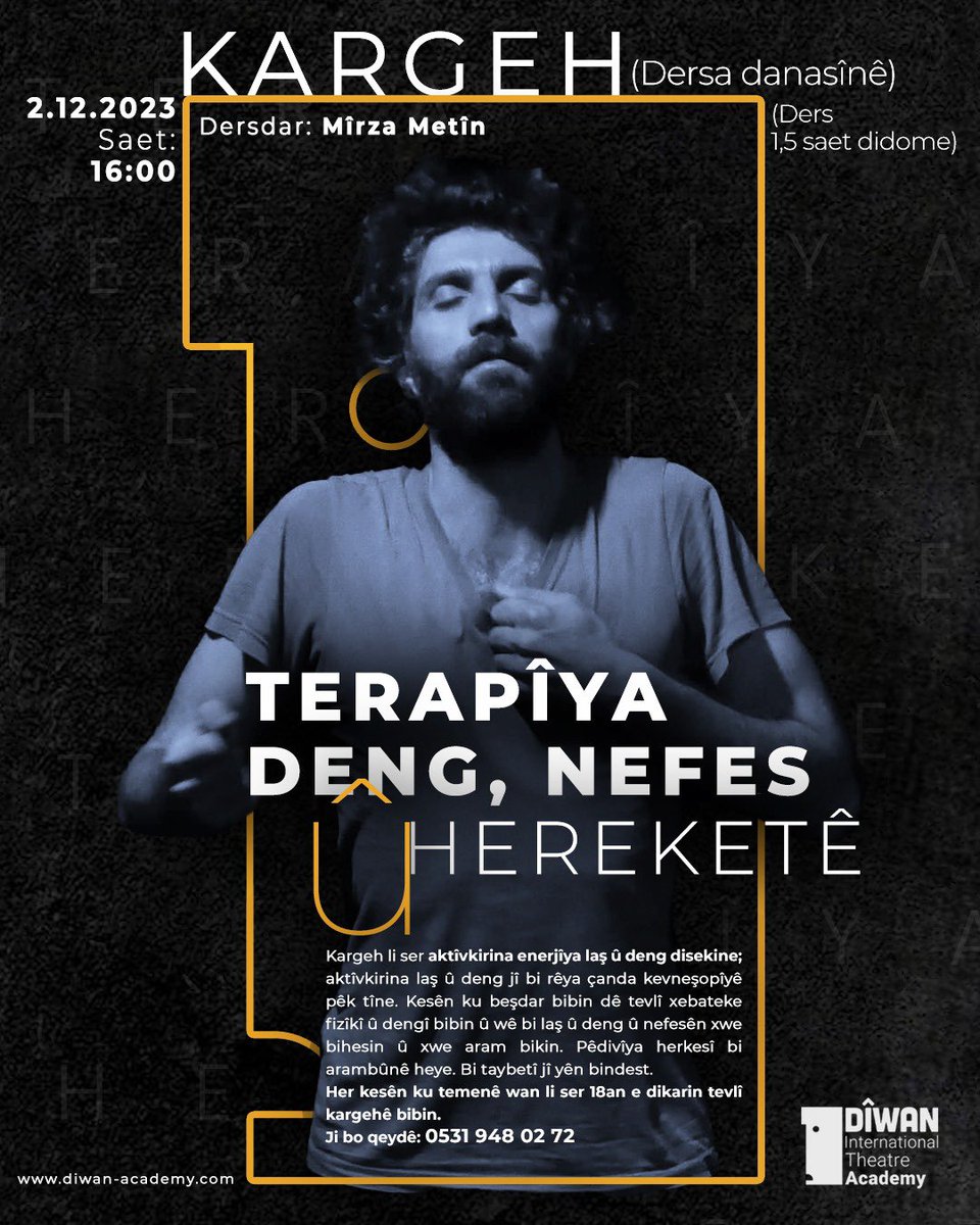 Batman!
Dîwan Akademî bi kargehekê <a href="/mirzametin/">Mɪ̂ʀᴢᴀ M*t*n</a> dest bi perwerdehîyan dike.