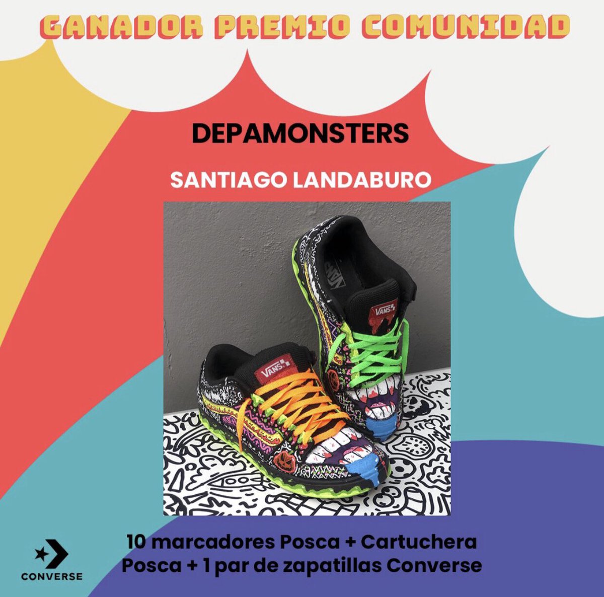 DepalomitaOk's tweet photo. ¡Las DEPAMONSTERS, ganadoras del Premio Comunidad POSCA! 🥹👟💀🎃
Muchas gracias a todos por su voto y compartirla ❤️
Disfruté mucho participar de este concurso, el proceso creativo y la obra final.
#depalomita #intervencionartistica #poscacustom #depamonsters #vansoffthewall https://t.co/dcisMrhP4v