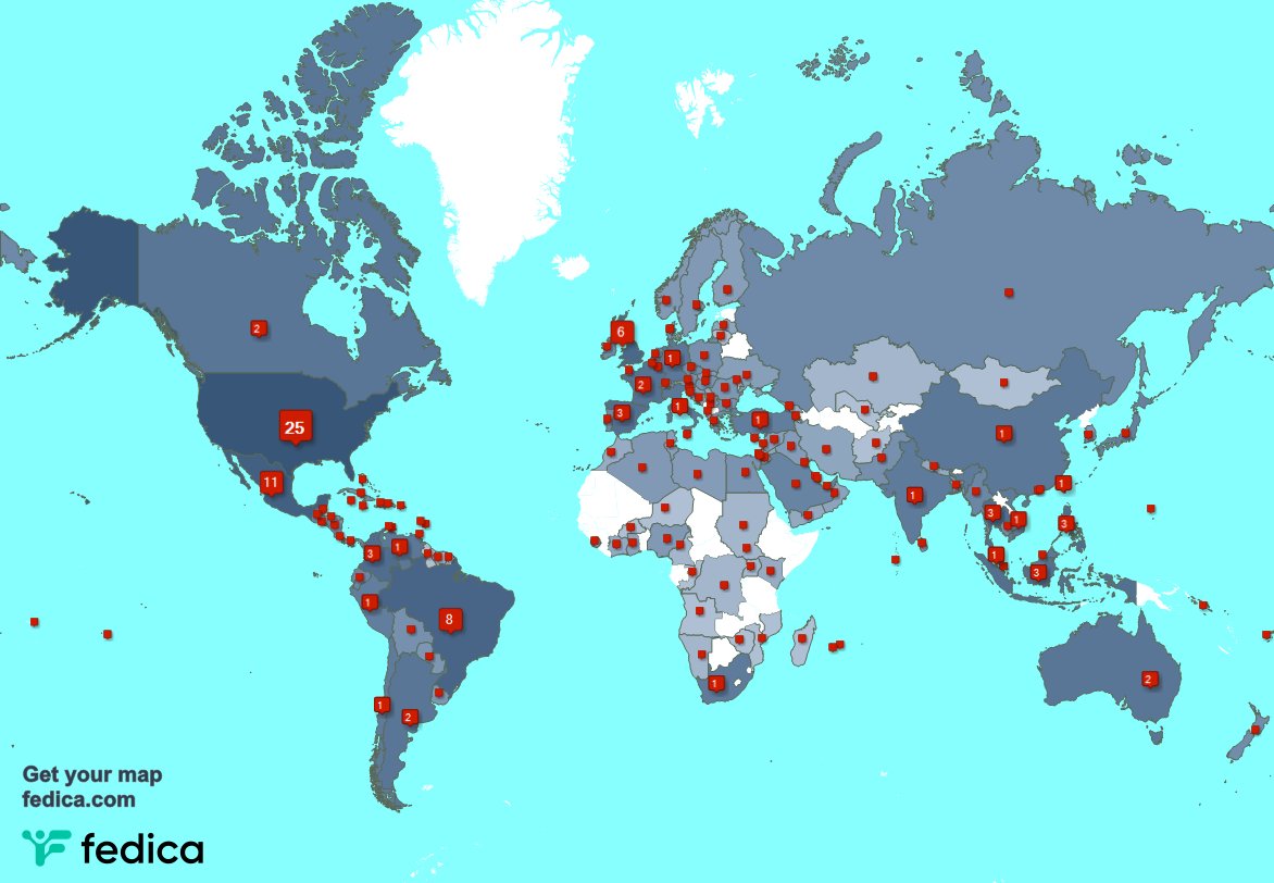 Special thank you to my 18 new followers from Spain, and more last week. fedica.com/!DMXgear