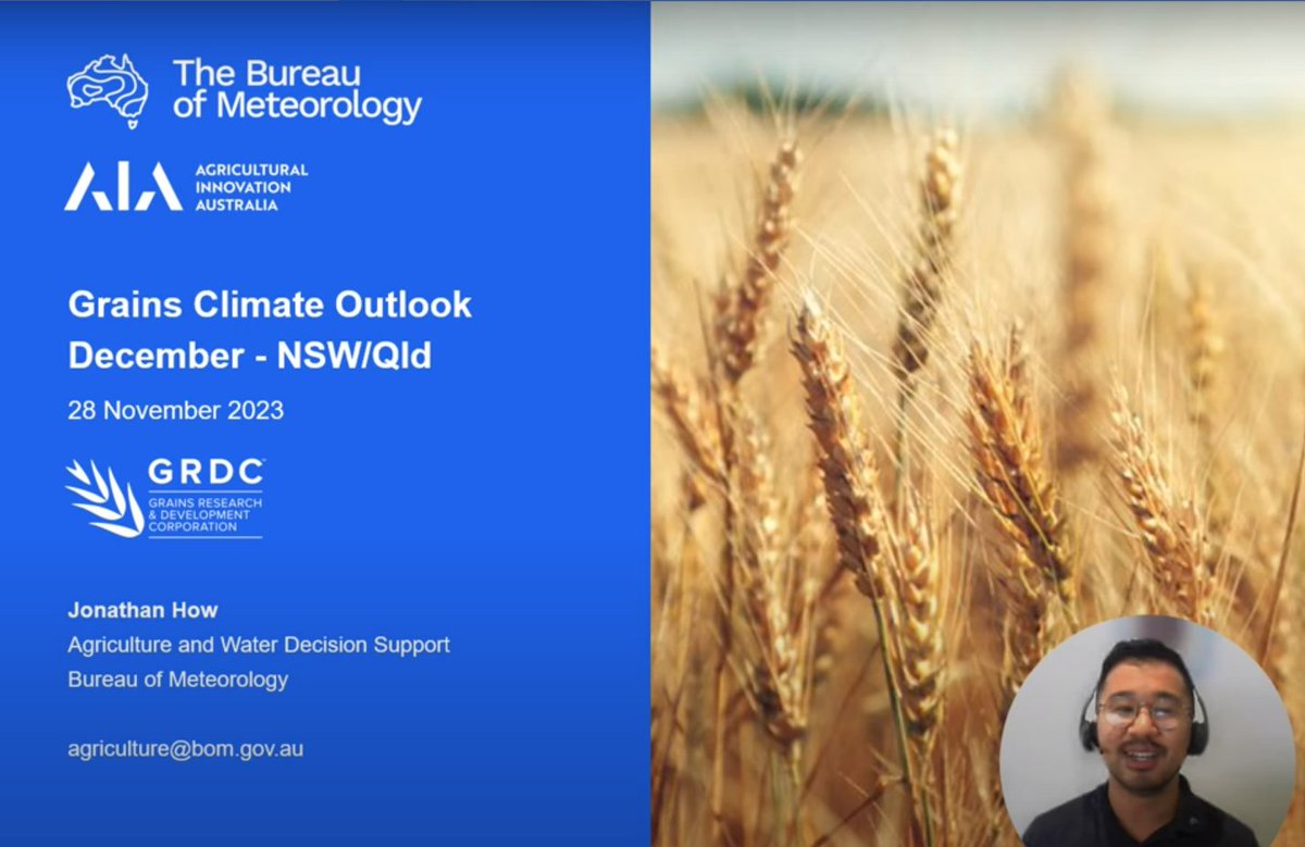 🌾 Grain grower update: Will rainfall and temperature in the next weeks and months impact your upcoming decisions? Check our #Ag Playlist for your north, west & south Grains Climate Outlooks: ow.ly/91mg50QcLZg @theGRDC @AgInnovationAus #AgriClimateOutlooks #agchatoz