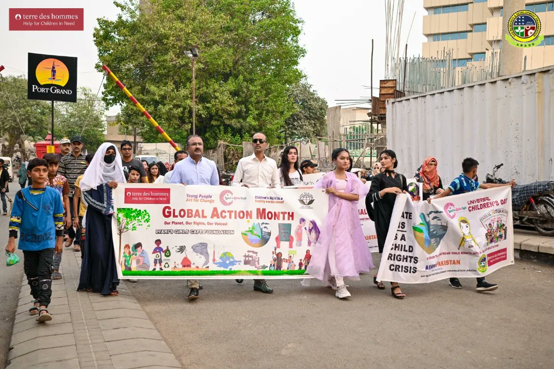 LocaltoGlobalPK's tweet photo. On Saturday, celebrated Children's Day with a month-long activity in collaboration with @lyarigirlscafe at @port.grand.pakistan, and there were 600 participants, @arado.pakistan President, Mr. Sultan Mandro, and the Chief Guest,Altaf H. Sario, DC South Karachi, were also present. https://t.co/d4Y1C4PvfH