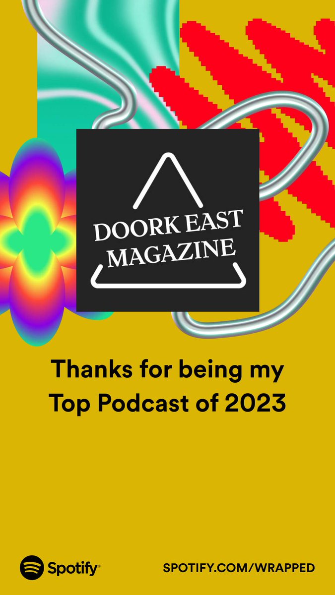 Spotify's year-end wrap shows my top podcast of 2023 is @TAS_Doorks Doork East Magazine. Apparently I was a top 3% listener. The content is great, and I laughed out loud more than a few times!