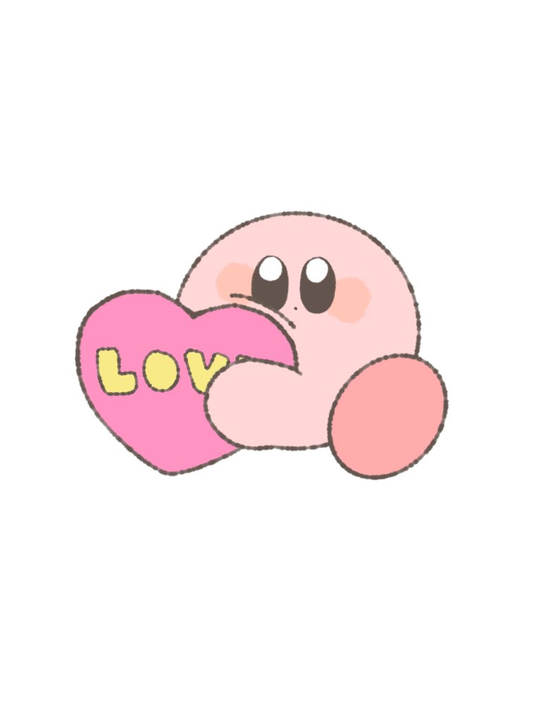 kirby no humans heart white background simple background solo full body holding  illustration images