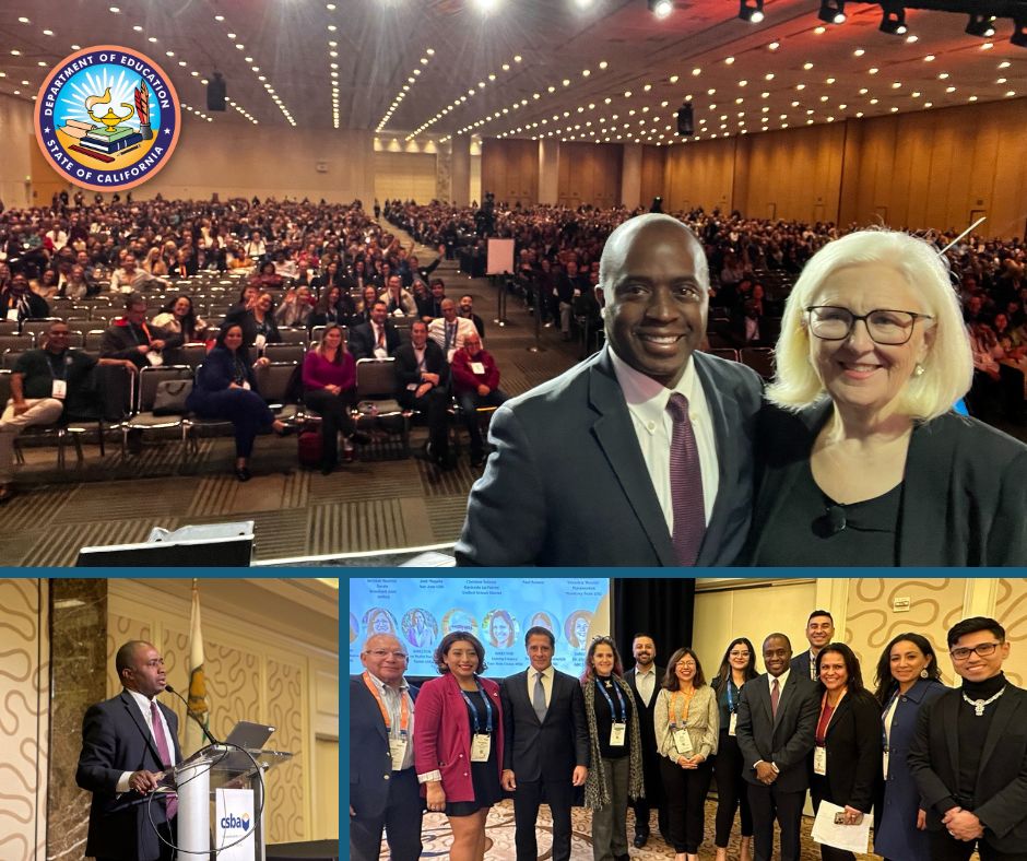 CADeptEd's tweet photo. State Supt. @TonyThurmond welcomed school board members and district leaders from across the state at @CSBANow annual Education Conference in San Francisco. https://t.co/ay8hm4Tmup