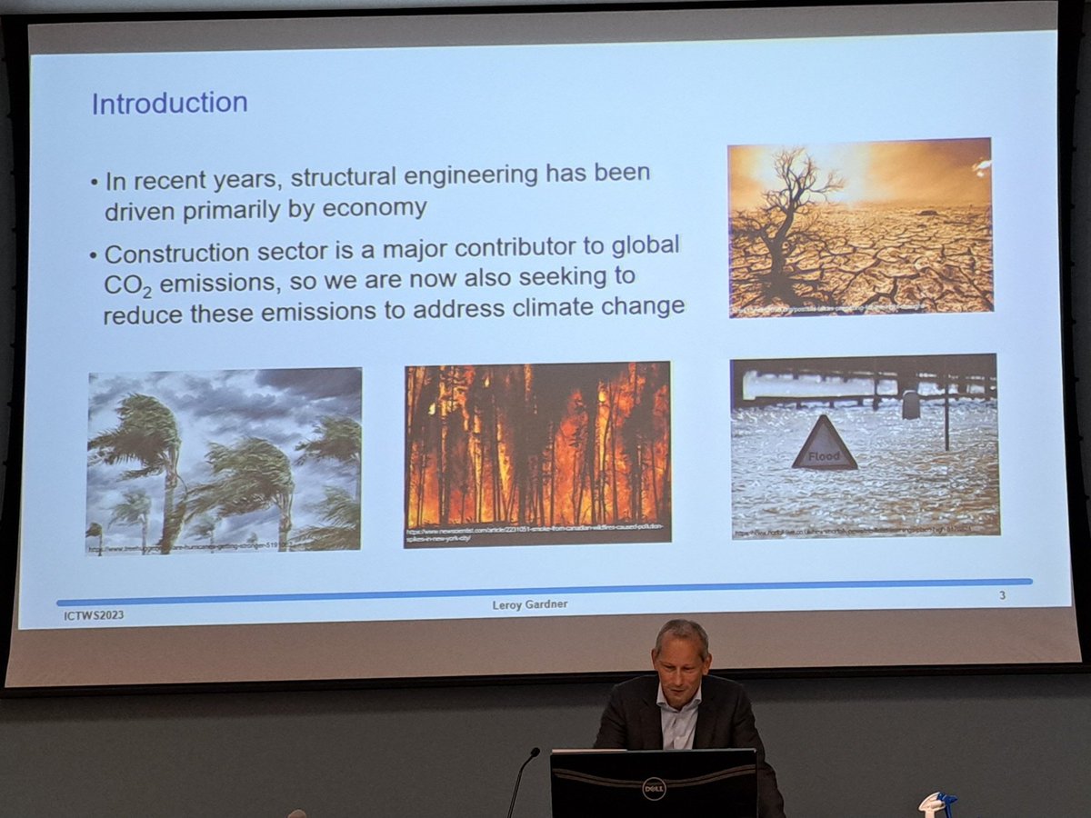 An overview of steel and timber composite flooring systems presented by @LeroyGardner10, joint work with Dr Pinelopi Kyvelou and the University of Malta. Presented in the special session of #ICTWS2023 dedicated to the career of my good friend Professor Dinar Camotim.