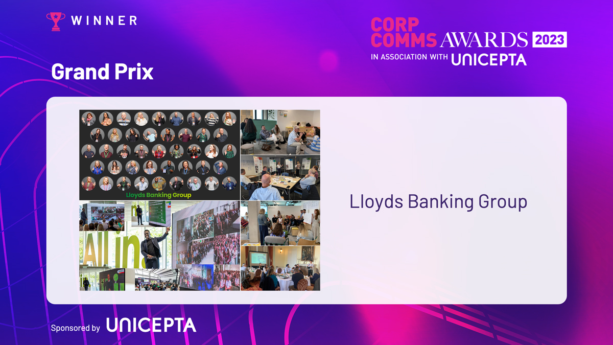 CorpComms Magazine (@corpcommsmag) on Twitter photo The winner of the 'Grand Prix' goes to <a href="/LBGplc/">Lloyds Banking Group</a> for their all-around amazing communication efforts! ๐๐#ccawards The winner of the 'Grand Prix' goes to <a href="/LBGplc/">Lloyds Banking Group</a> for their all-around amazing communication efforts! ๐๐#ccawards