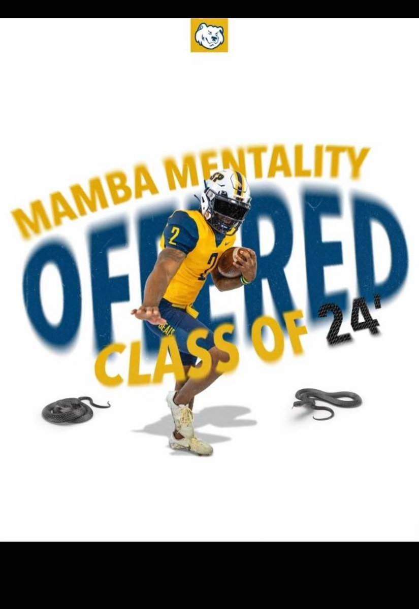 Beyond blessed to say I have received a D2 offer from @CSPBearsFB‼️‼️ Thank you @_Coach_Stern_ 💛💙