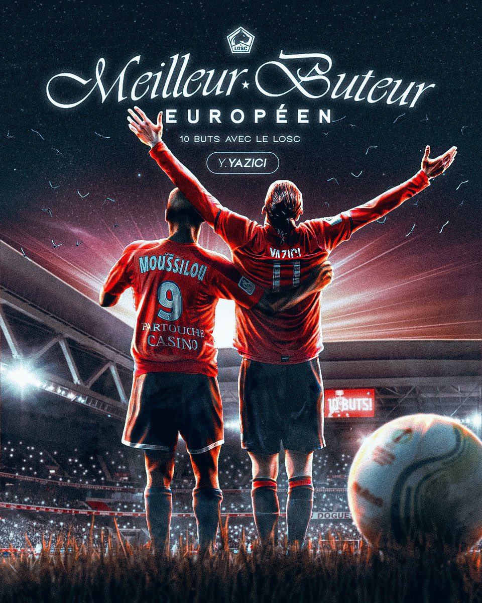 𝑴𝒆𝒊𝒍𝒍𝒆𝒖𝒓 𝒃𝒖𝒕𝒆𝒖𝒓 𝒆𝒖𝒓𝒐𝒑𝒆́𝒆𝒏 ✨🔝 Nouveau visuel pour le @losclive afin de célébrer le titre de meilleur buteur européen de @yaziciyusuf97 avec les Dogues 🥇