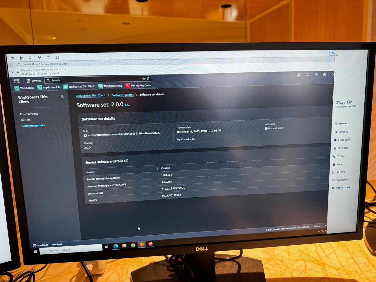 dryerson's tweet photo. Preview of the new @awscloud WorkSpaces Thin Client device at #reinvent2023. Pre-configured rapid setup w/ device management features built into the AWS console, will be a nice option for customers looking to roll out AWS EUC services quickly &amp; securely. https://t.co/miULyebp2M