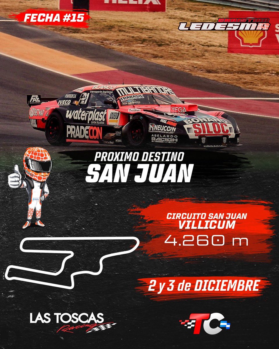 chledesmaok's tweet photo. 🙌🏼 El #TCenSsnJuan cierra un año mas en Turismo Carretera y una etapa dentro de @LasToscasRacing 🏁
Vamos por una gran fecha.
-
#CL21 🔸 @actcargentina https://t.co/J8Lg2Pg7yX