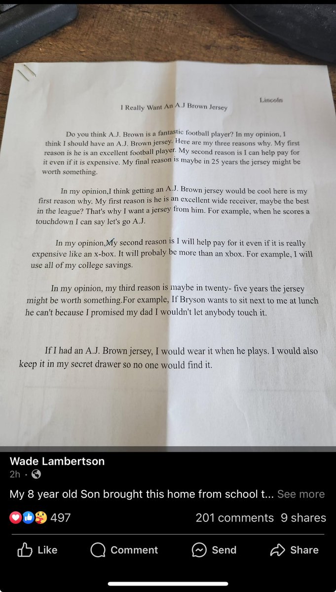 bstdfa5's tweet photo. So I seen this on a Philadelphia Eagles page and have to say we need to find a way to get @1kalwaysopen_ to see this and make this dad and his child’s year! @Eagles @EaglesInsider @PHLEaglesNation can anyone help? Dad doesn’t have an account here but I can relay the message!! https://t.co/eThPM6qoPb