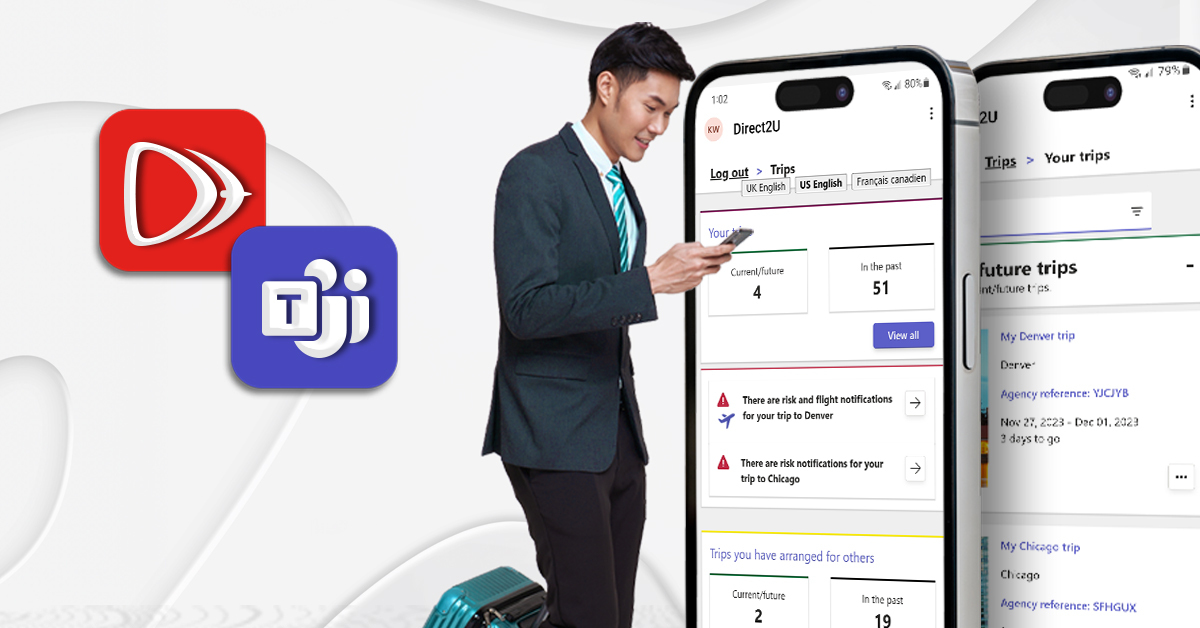 DirectTravelInc's tweet image. It&apos;s now even easier to manage your travel itinerary via our Direct2U mobile app thanks to a recent integration with MS Teams. Read more about this technology development in our latest press release: bit.ly/3GlQJNx #GetDirect #BusinessTravel