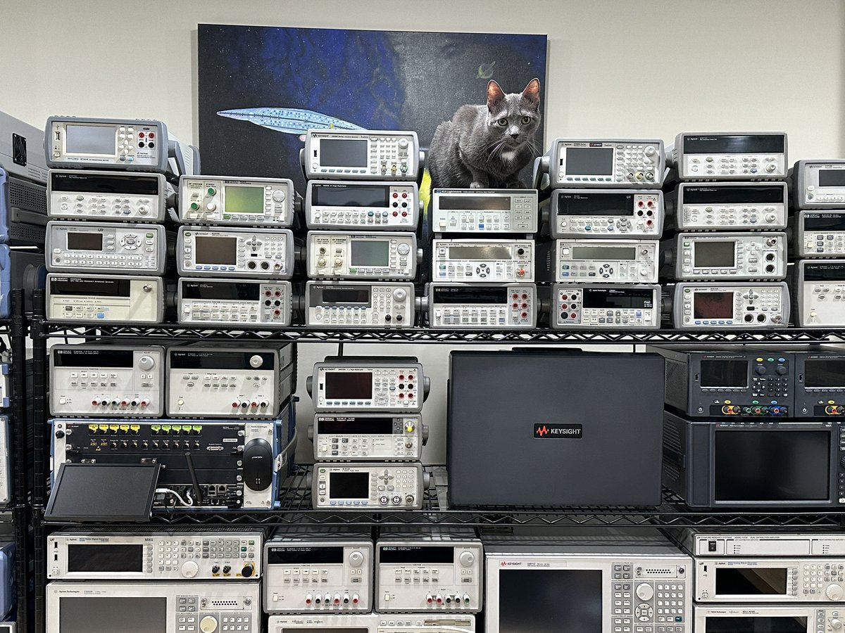 TheSignalPath's tweet image. Taking inventory: Keysight MXR, MXA, multimeter, frequency counter, CAT! power supplies, function generators… @Keysight