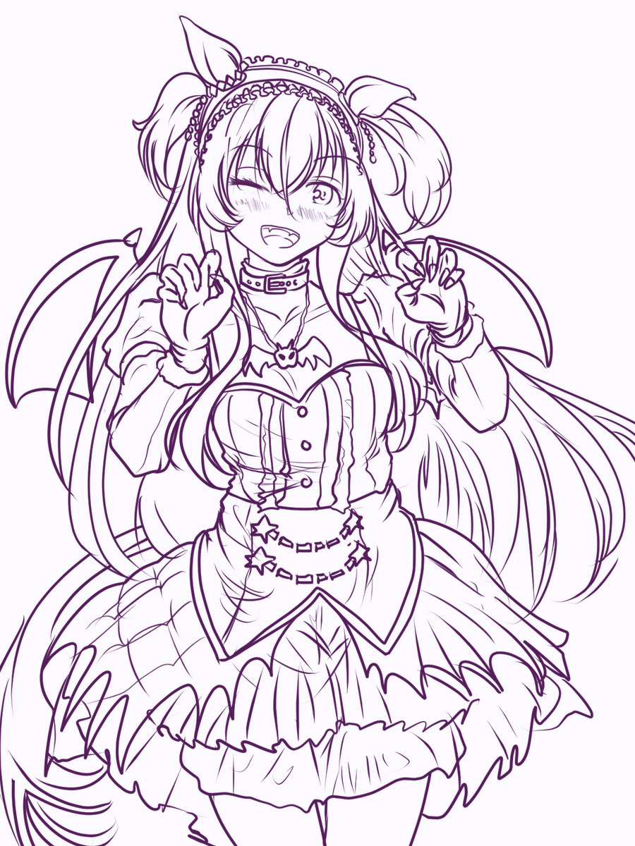マヤノトップガン(ウマ娘) 「ハロウィンマヤノ落書きラフ 私服から逆算してアレンジ」|すらくすのイラスト