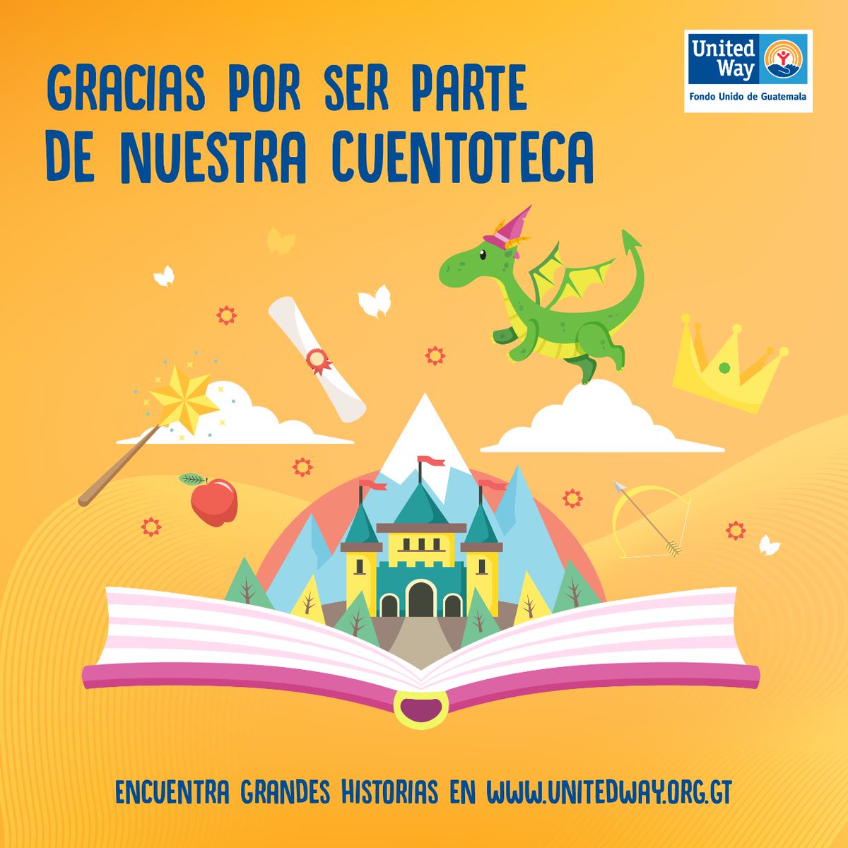 🎉 Nos llena de emoción poder lanzar la 2da edición de nuestra #cuentoteca 📖. Gracias 🙏 a los voluntarios de United Way Guatemala  ya puedes encontrar historias maravillosas para crecer y aprender.  Ingresa en: mtr.cool/mujdqolpoo