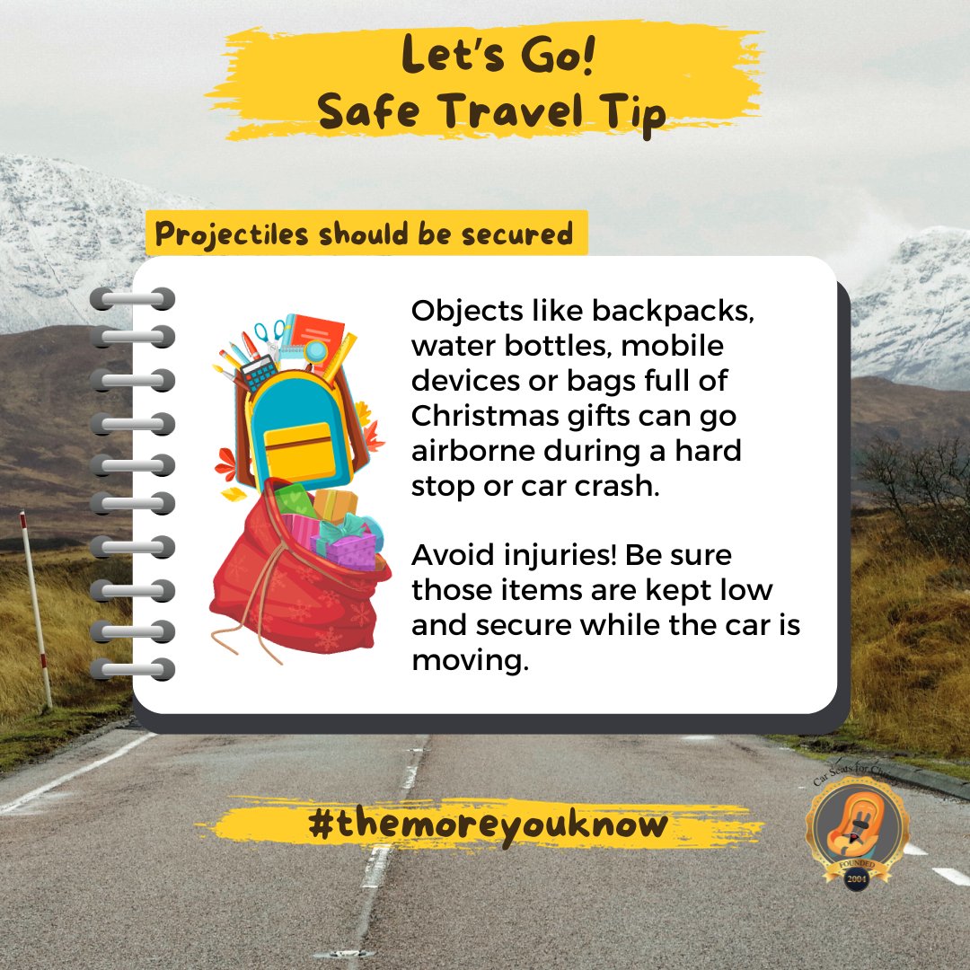 Cs4christy's tweet image. Did you know? Objects traveling in the car with you and your passengers need to be stored carefully. #safetyfirst #tistheseasontobesafe #arrivealive