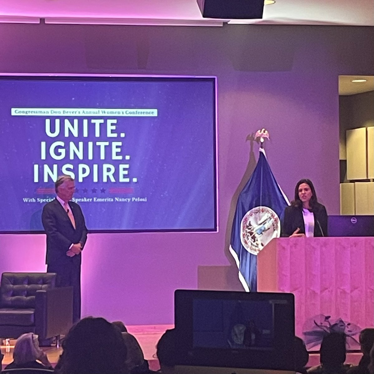 meronneee's tweet photo. Wonderful morning at @RepDonBeyer’s Annual Women’s Conference with @SpeakerPelosi!

Inspiring to see @VADepSec Tanya Bradsher honored earlier this month for her leadership &amp; service to Virginia’s 8th District. She is the first woman to serve in this role — congratulations, Tanya! https://t.co/swKW6hA2Wt