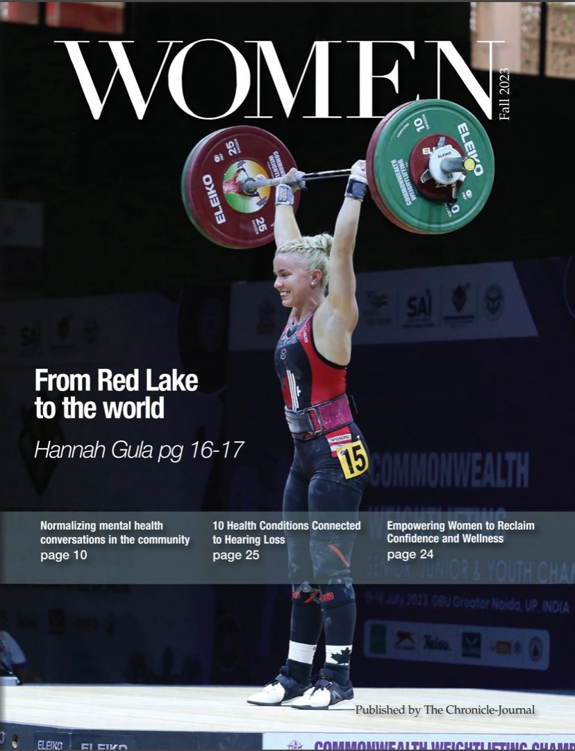 Our cover story in WOMEN 
From Red Lake to the world., @hannah_gula finds footing among top tier of competitive weightlifters 
Find it inside Friday’s Chronicle-Journal. #women #strongwomen #magazine #redrock #weightlifhting #nwowomen #tbay 

online.fliphtml5.com/fxvvi/gvwf/