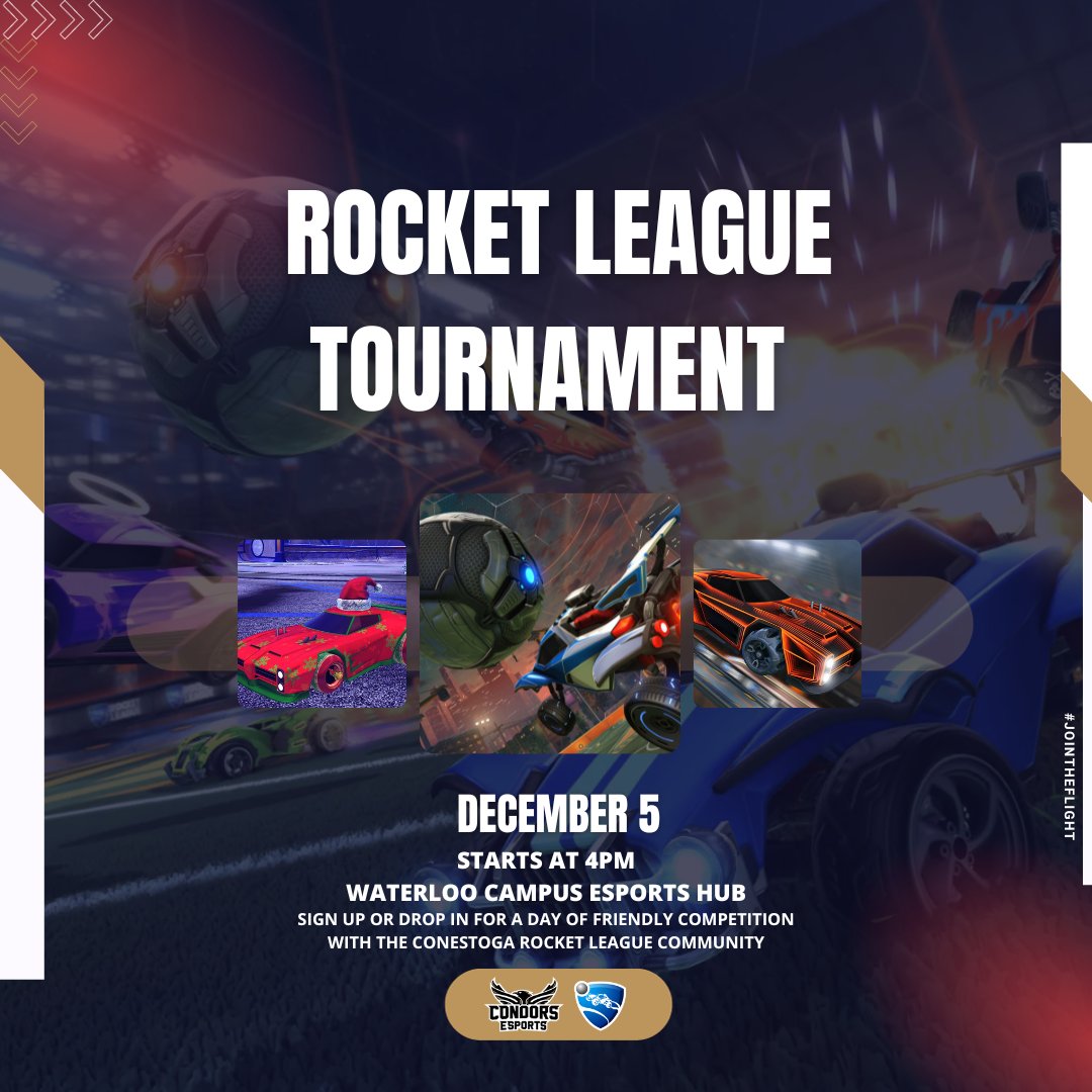 condorsesports's tweet photo. Get ready to hit the field! ⚽🚗 The Rocket League Tournament is dropping in on soon. Fasten your seatbelts - it’s going to be a wild ride! Ready to play? Register now via the link in our bio. #CETournaments #CEHub #RocketLeagueTournament https://t.co/UhfFs1ZDzG